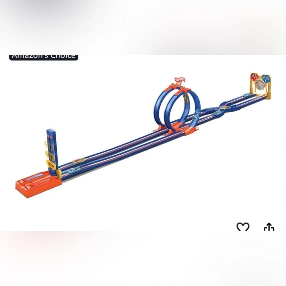 Blue and Orange Loop Track Playset with Launcher